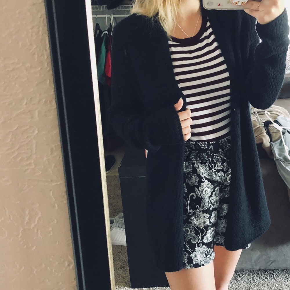 • hollister navy wool cardi •